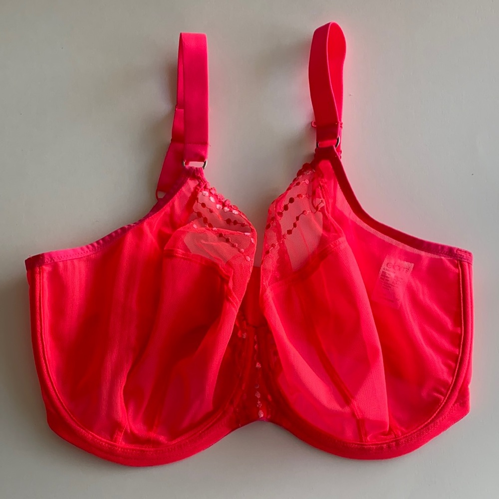 Elomi Matilda Bra UK 36H US 36K neon pink NWOT